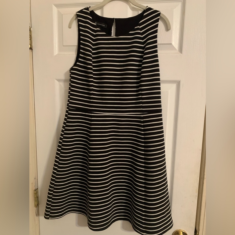 Macy’s INC brand navy& white dress size L new without tags